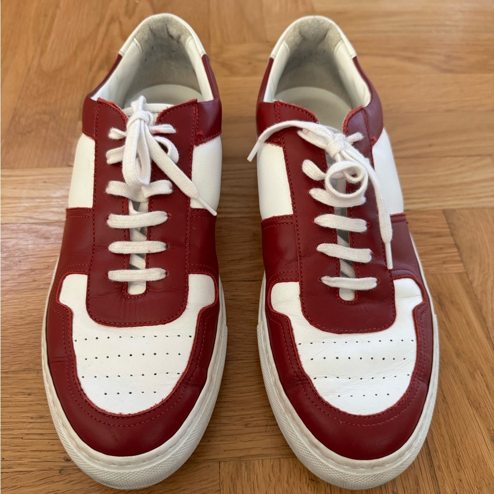 EUC Common Projects Deep Red/White Sneaker